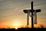Empty-Cross-with-Cloth-Draped-Outdoors