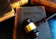 Immigration Law book with court gavel